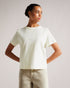 BLAIYR-Tops-V Neck Tee With Beaded Magnolia- Ted Baker Romania